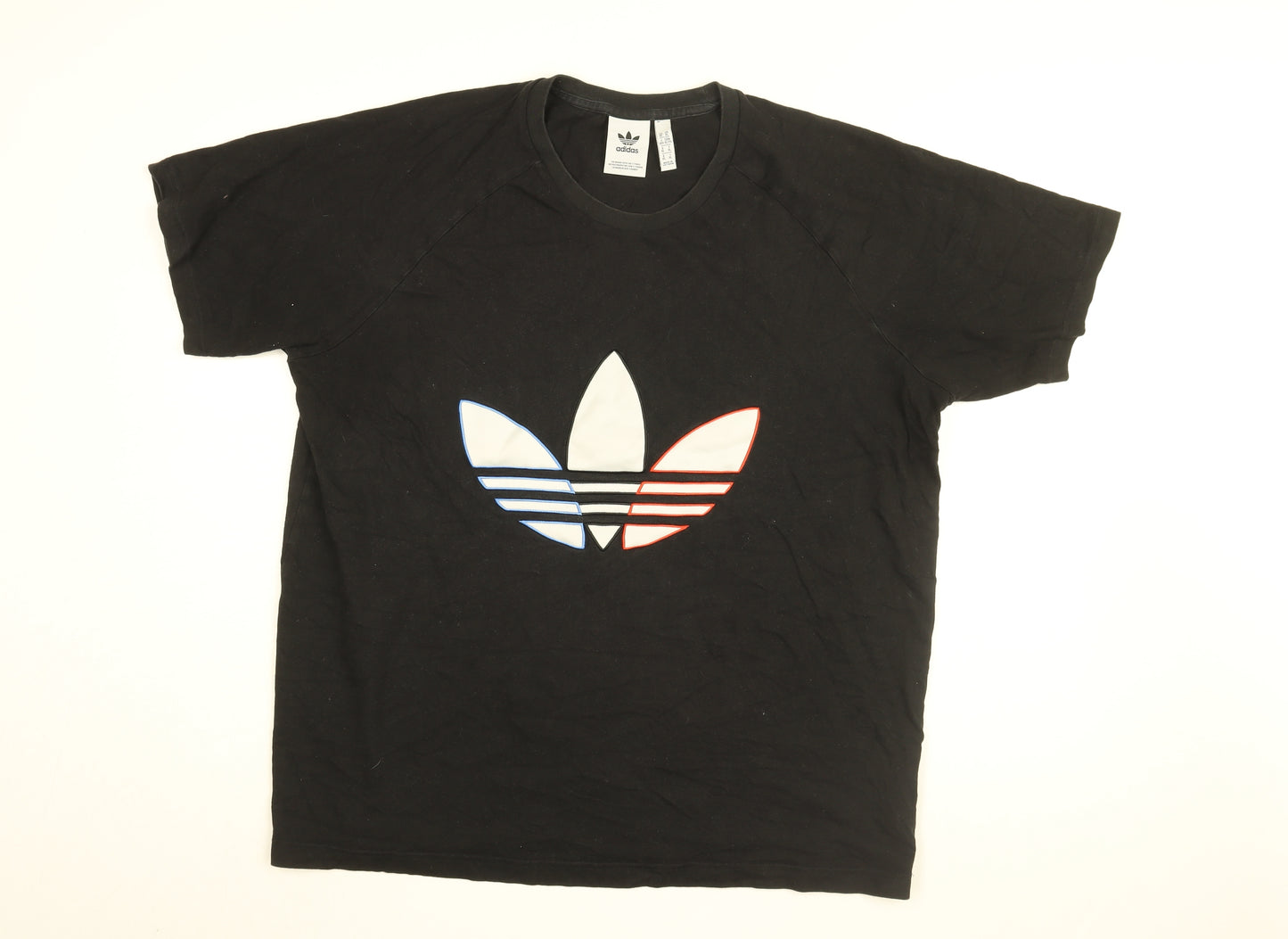 adidas Mens Black Cotton T-Shirt Size XL Round Neck