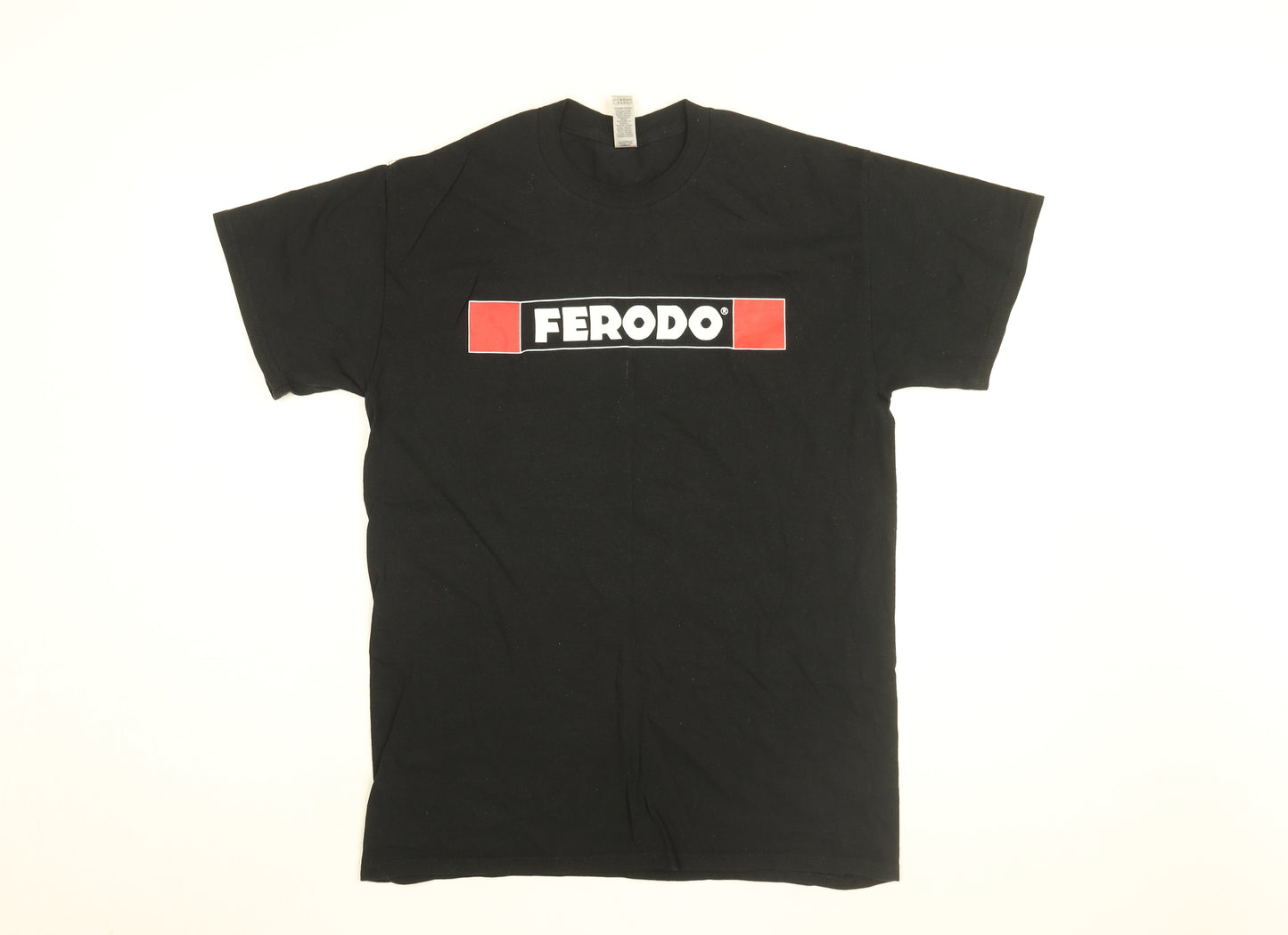 Gildan Mens Black Cotton T-Shirt Size M Round Neck - Ferodo