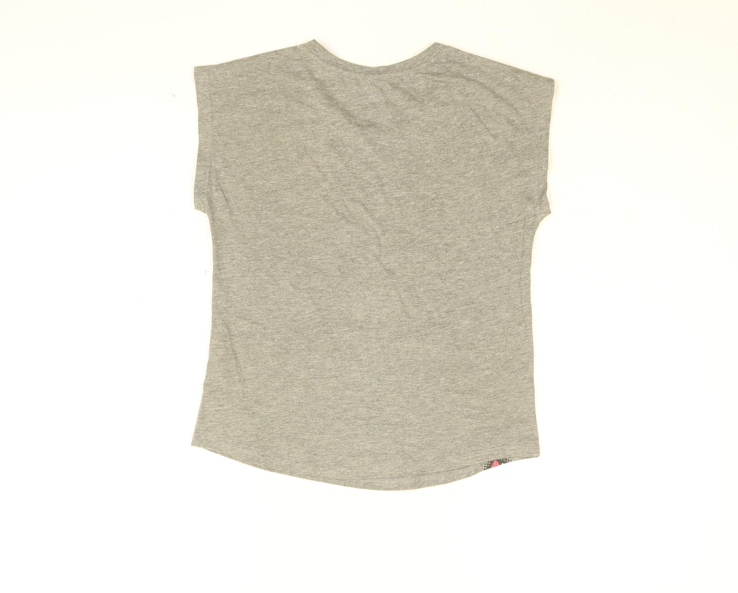 Marvel Girls Grey Cotton Basic T-Shirt Size 7-8 Years Round Neck Pullover - Captain America