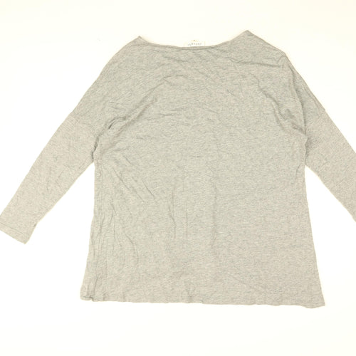 Thought Womens Grey Viscose Basic T-Shirt Size 8 Round Neck - Today I Would Like to Sit & Read