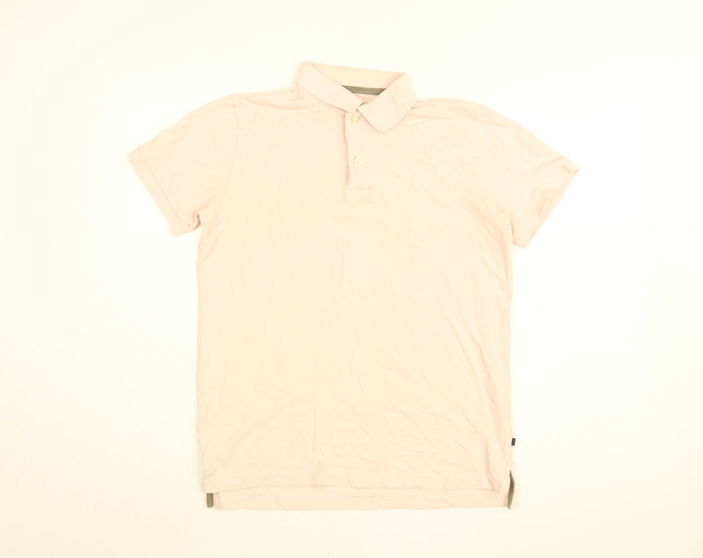 Gap Mens Pink Cotton Polo Size S Collared Button