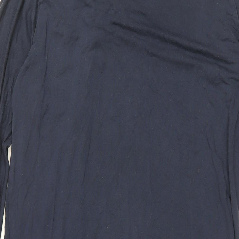 Charli Womens Blue Viscose Basic T-Shirt Size 14 V-Neck