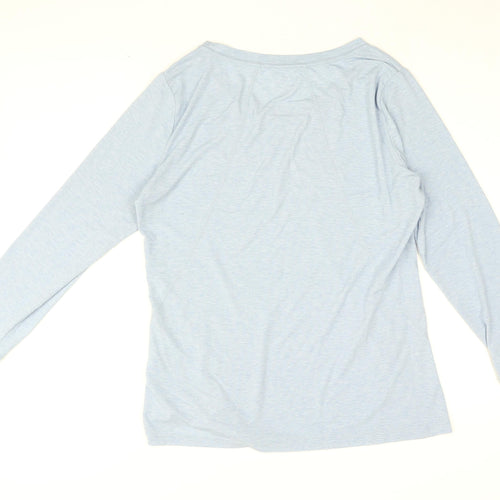 Gap Womens Blue Polyester Basic T-Shirt Size L Round Neck