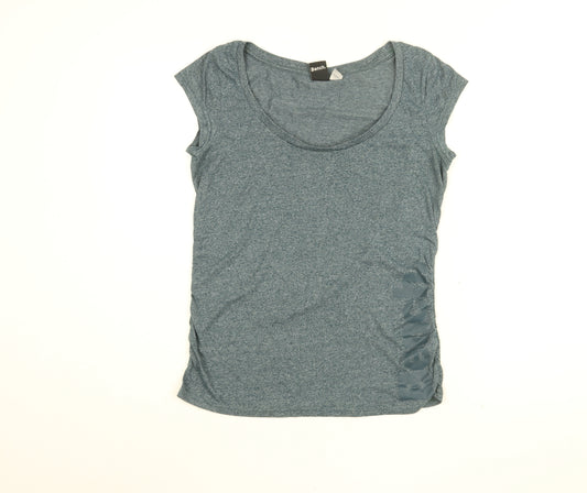 Bench Womens Green Cotton Basic T-Shirt Size L Round Neck - Bench Logo