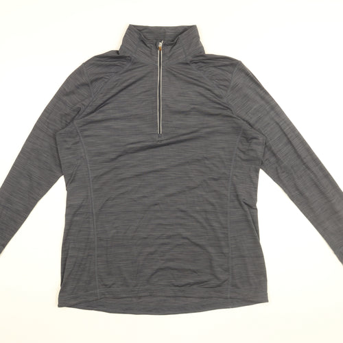 Kirkland Womens Grey Polyester Basic T-Shirt Size L High Neck