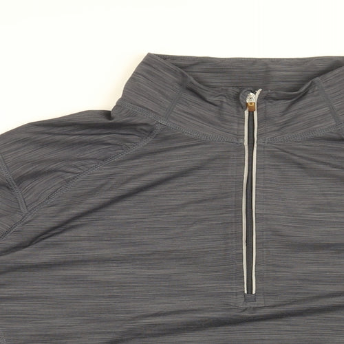 Kirkland Womens Grey Polyester Basic T-Shirt Size L High Neck