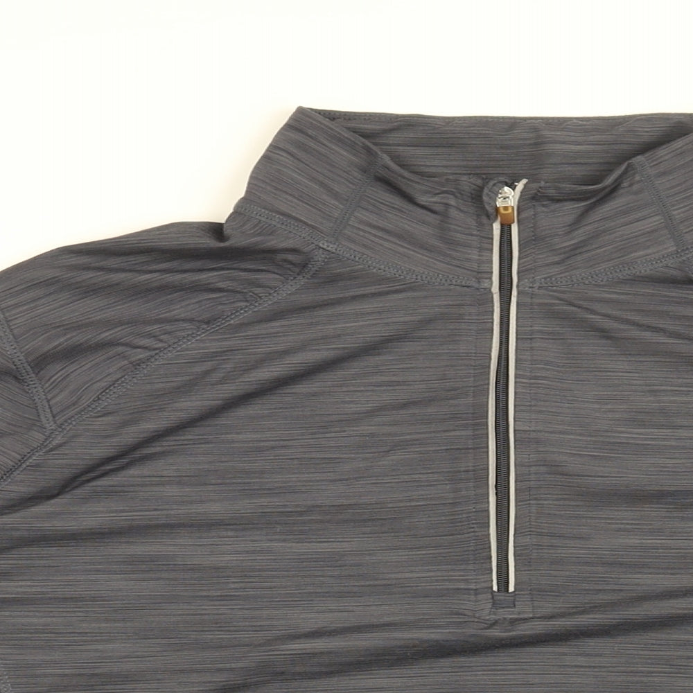 Kirkland Womens Grey Polyester Basic T-Shirt Size L High Neck