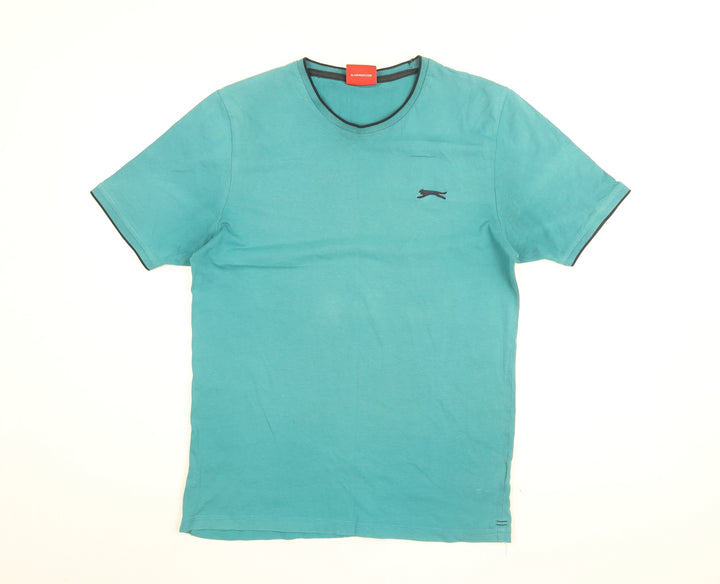 Slazenger Mens Blue Cotton T-Shirt Size S Round Neck