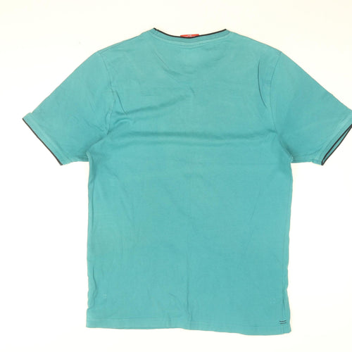 Slazenger Mens Blue Cotton T-Shirt Size S Round Neck