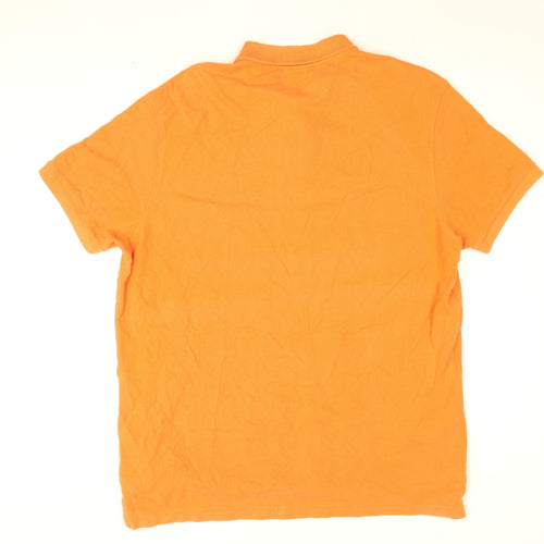 Twisted Soul Mens Orange Cotton Polo Size XL Collared Button