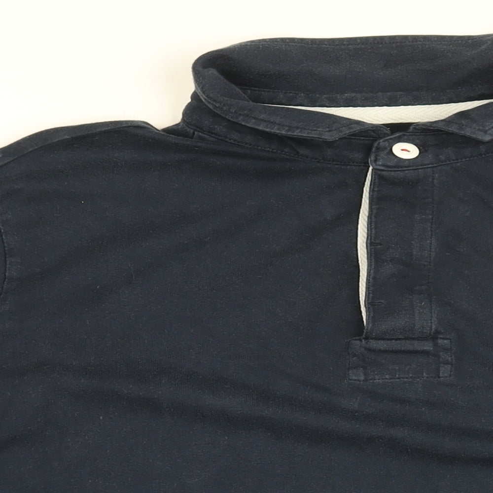 Howick Mens Blue Cotton Polo Size XL Collared Button