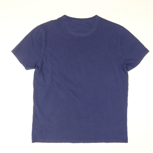 US Polo Assn. Mens Blue Cotton T-Shirt Size XL Round Neck - US Polo Assn Logo