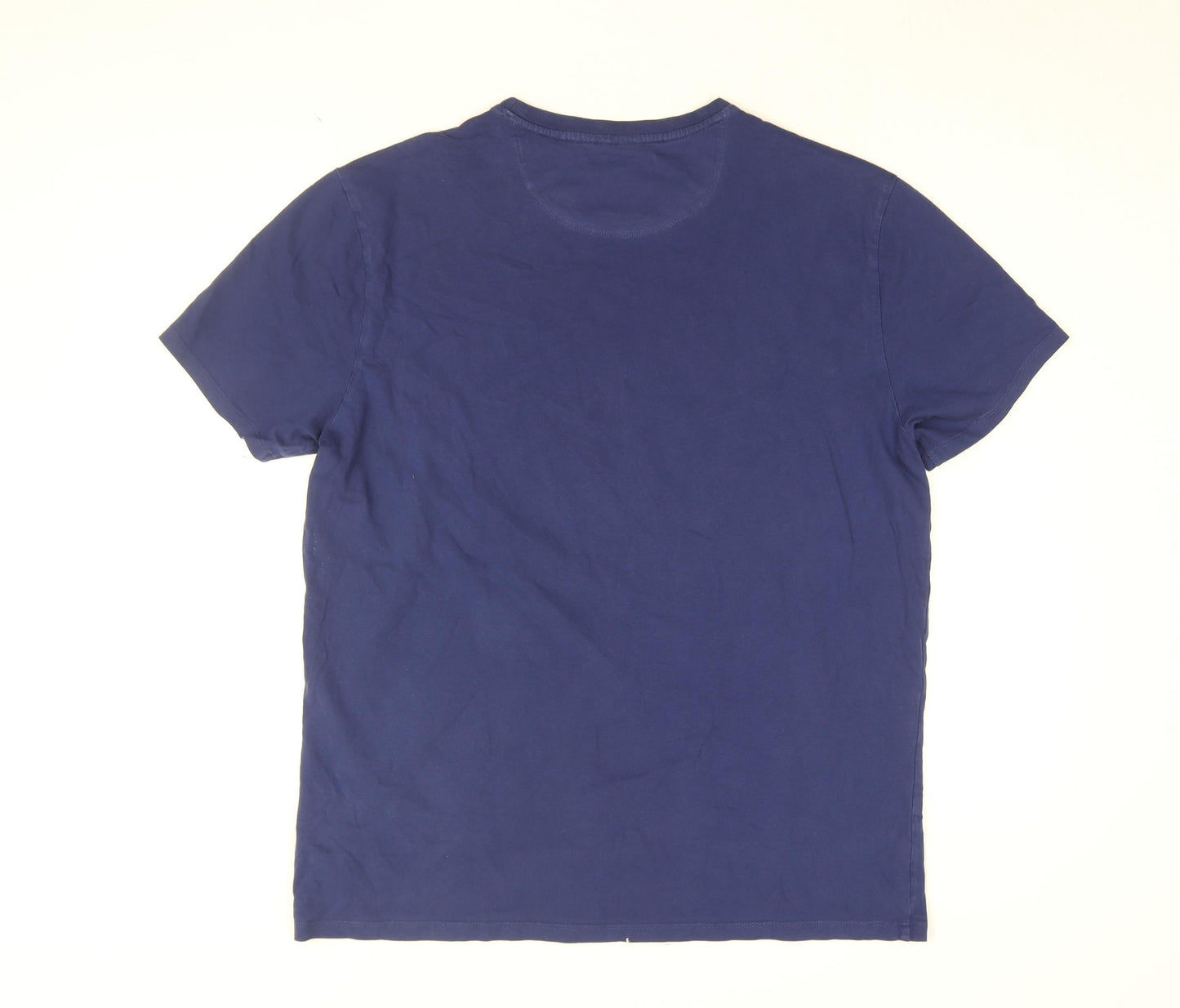 US Polo Assn. Mens Blue Cotton T-Shirt Size XL Round Neck - US Polo Assn Logo