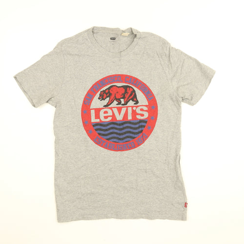 Levi's Mens Grey Cotton T-Shirt Size S Round Neck - Levi's San Francisco