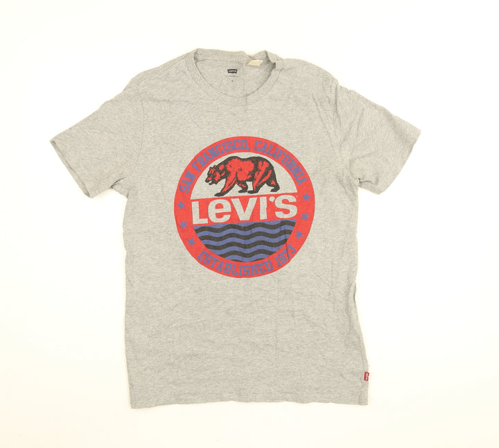 Levi's Mens Grey Cotton T-Shirt Size S Round Neck - Levi's San Francisco