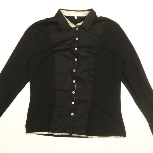 Tinta Womens Black Cotton Basic Button-Up Size 16 Collared