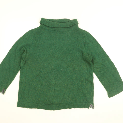 Seasalt Womens Green Roll Neck Viscose Pullover Jumper Size 14