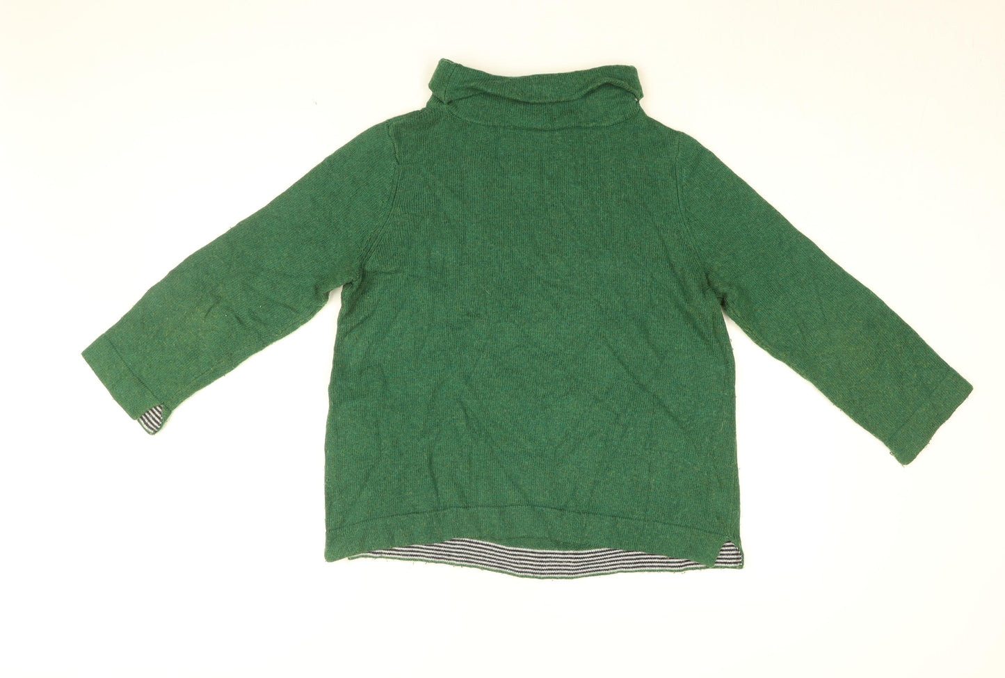 Seasalt Womens Green Roll Neck Viscose Pullover Jumper Size 14