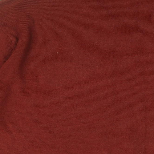 Slazenger Mens Red V-Neck Acrylic Pullover Jumper Size L Long Sleeve