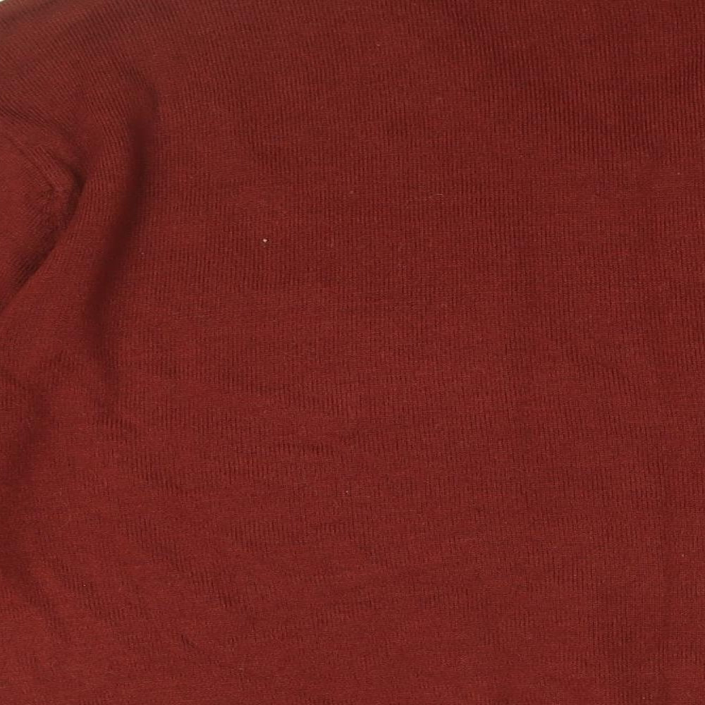 Slazenger Mens Red V-Neck Acrylic Pullover Jumper Size L Long Sleeve