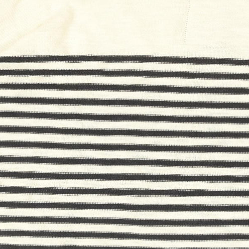Superdry Womens White Round Neck Striped Cotton Pullover Jumper Size S