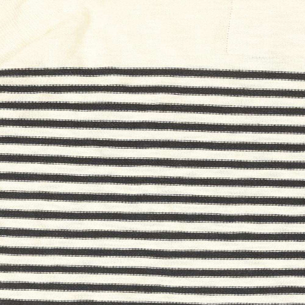 Superdry Womens White Round Neck Striped Cotton Pullover Jumper Size S