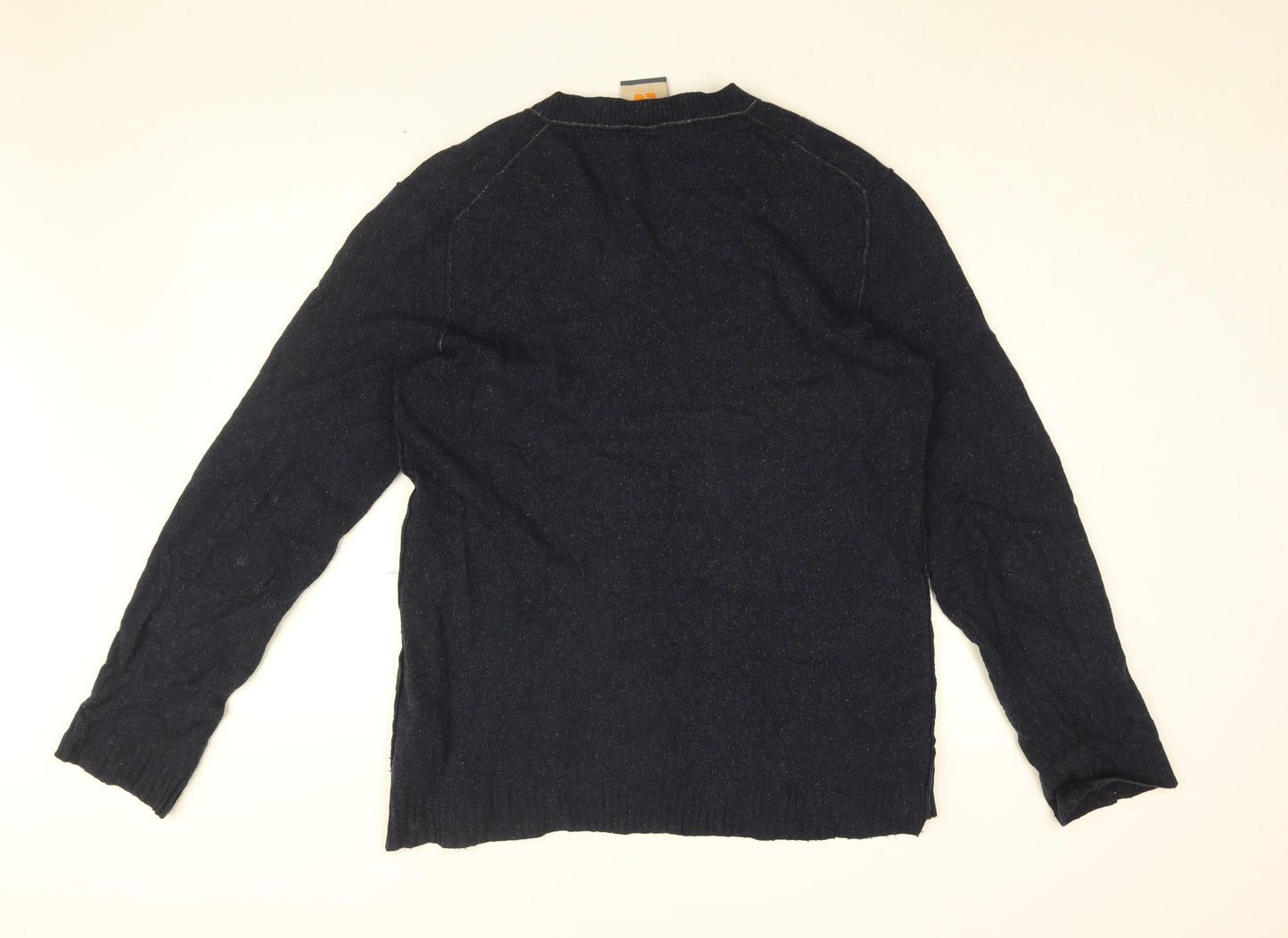 HUGO BOSS Womens Blue V-Neck Polyamide Pullover Jumper Size L