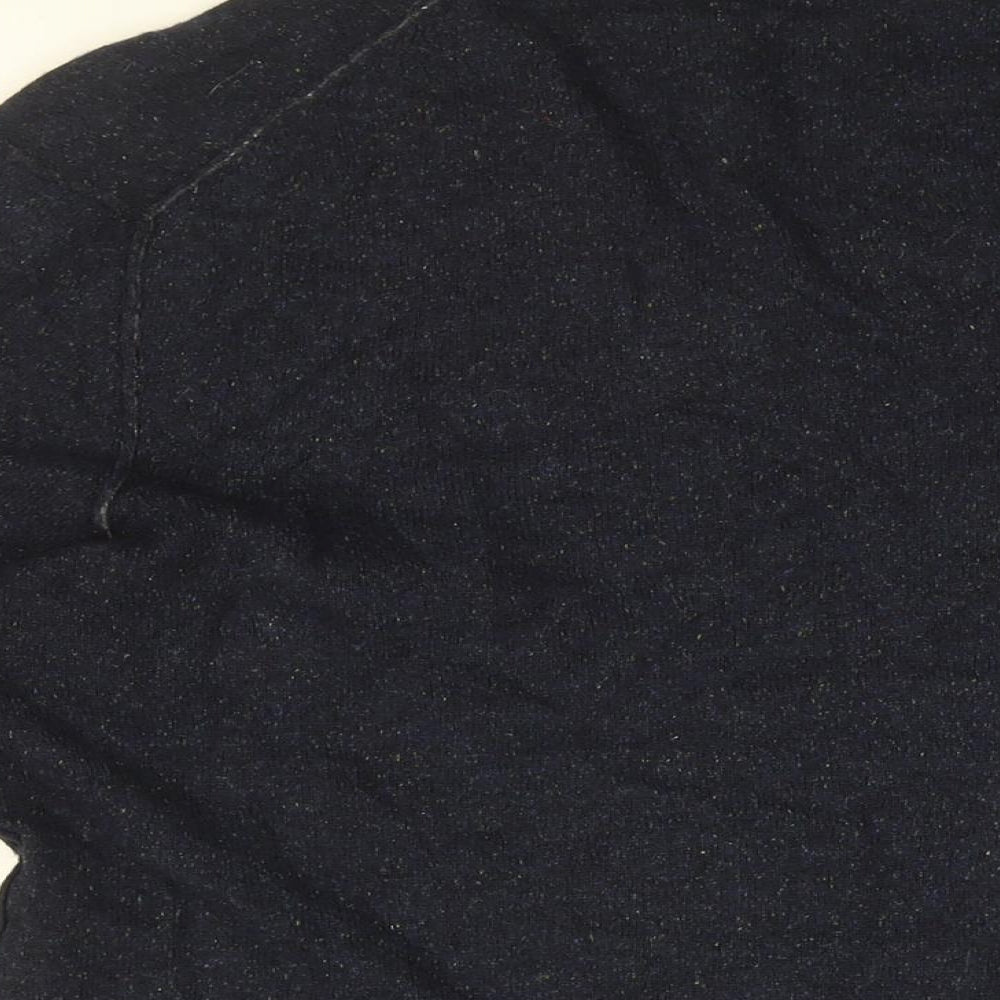 HUGO BOSS Womens Blue V-Neck Polyamide Pullover Jumper Size L