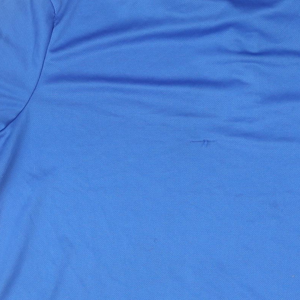 adidas Mens Blue Polyester Polo Size L Collared Button