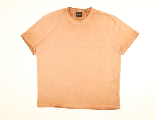 ONLY & SONS Mens Orange Cotton T-Shirt Size XL Round Neck