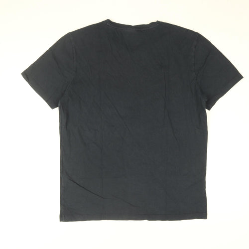 HUGO BOSS Mens Blue Cotton T-Shirt Size M Round Neck