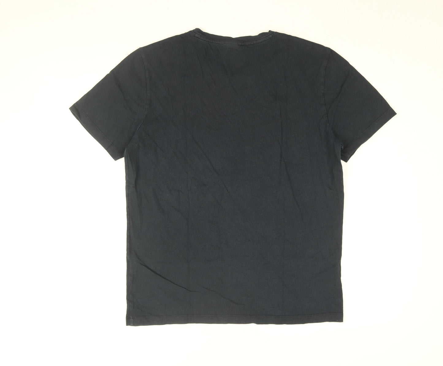 HUGO BOSS Mens Blue Cotton T-Shirt Size M Round Neck