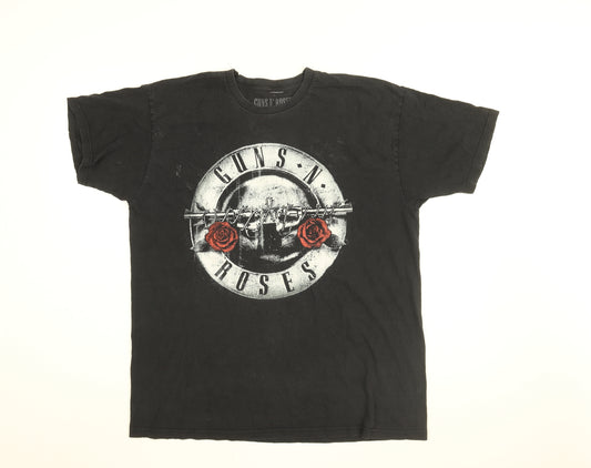 Guns N' Roses Mens Black Cotton T-Shirt Size XL Round Neck - Guns'N'Roses