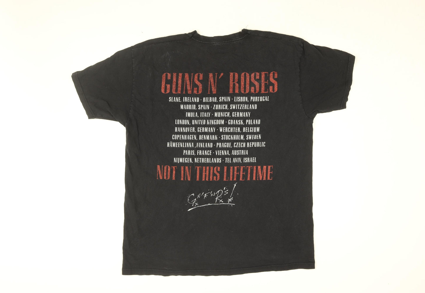 Guns N' Roses Mens Black Cotton T-Shirt Size XL Round Neck - Guns'N'Roses