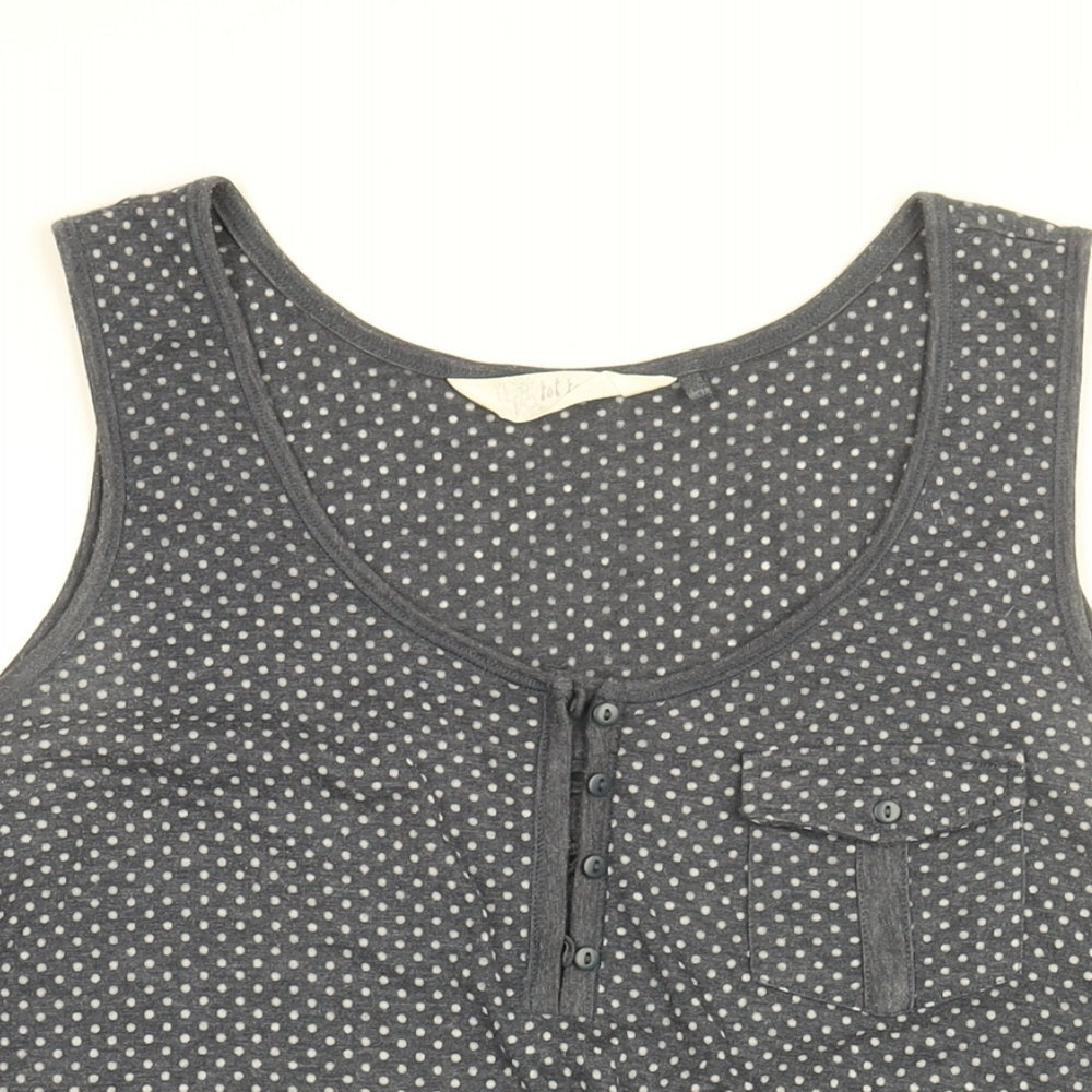 Fat Face Womens Blue Polka Dot Polyester Basic Tank Size 16 Round Neck