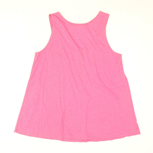 Fat Face Womens Pink Cotton Basic Tank Size 16 Scoop Neck