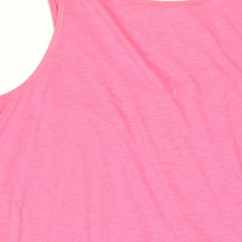 Fat Face Womens Pink Cotton Basic Tank Size 16 Scoop Neck