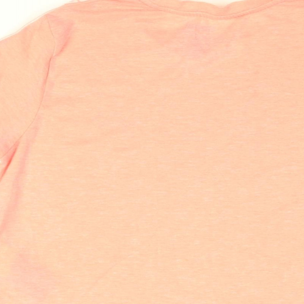 Superdry Womens Pink Cotton Cropped T-Shirt Size 8 Round Neck
