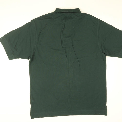 Lanark Golf Club Mens Green Cotton Polo Size L Collared Button