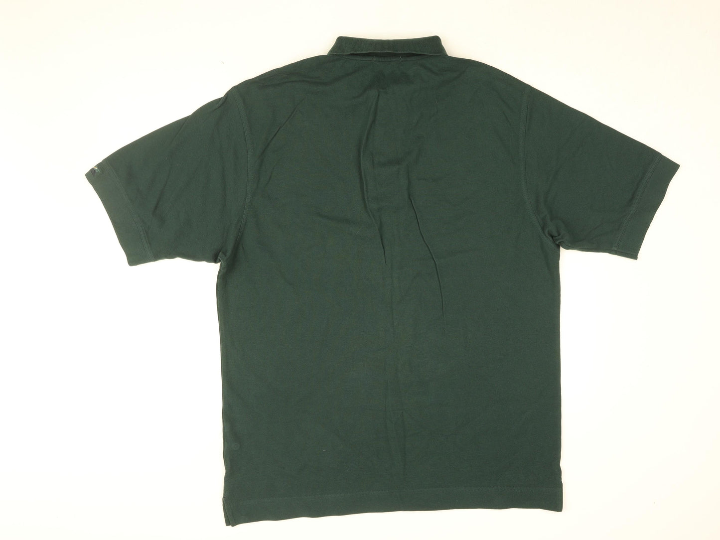 Lanark Golf Club Mens Green Cotton Polo Size L Collared Button