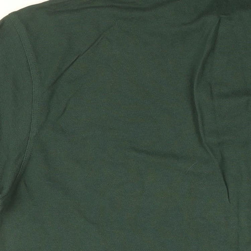 Lanark Golf Club Mens Green Cotton Polo Size L Collared Button