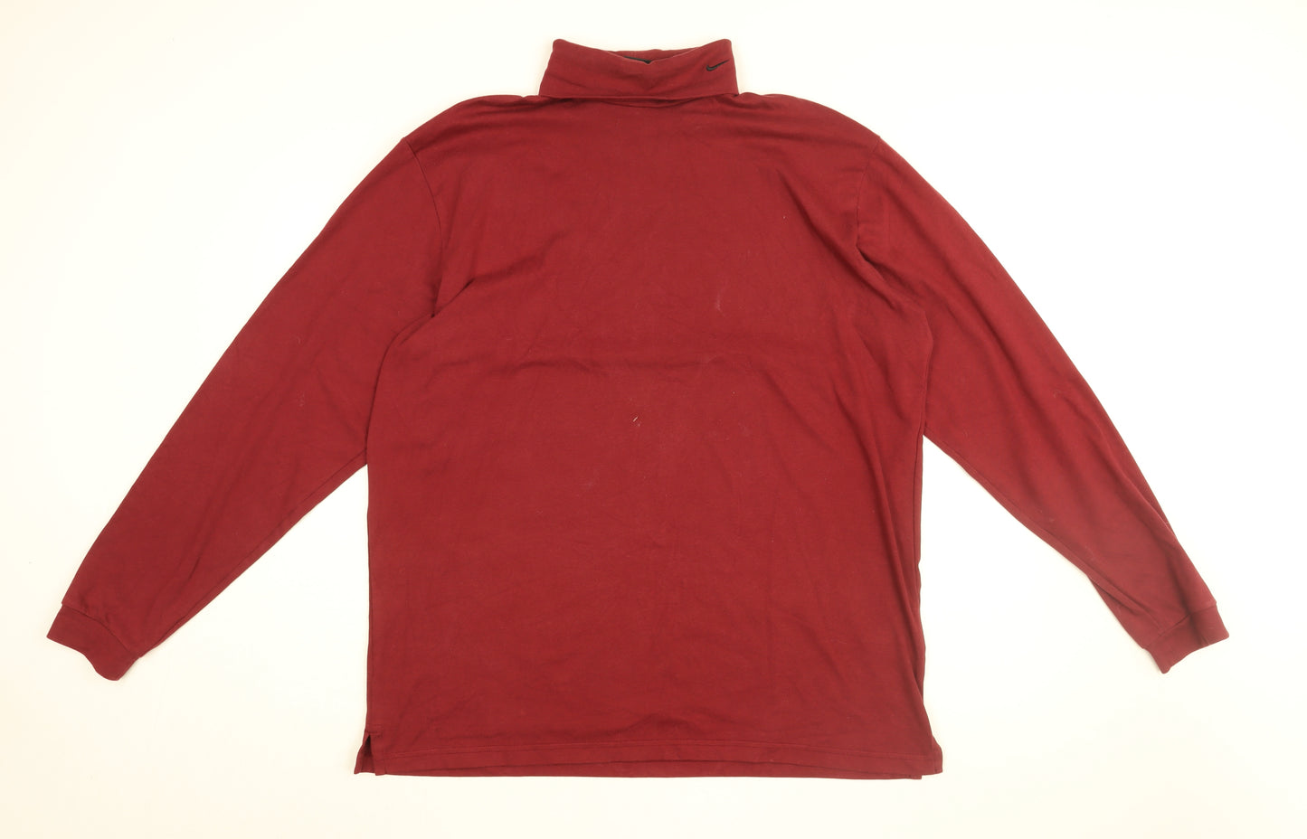 Nike Mens Red Cotton T-Shirt Size XL Roll Neck