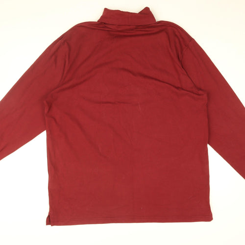 Nike Mens Red Cotton T-Shirt Size XL Roll Neck