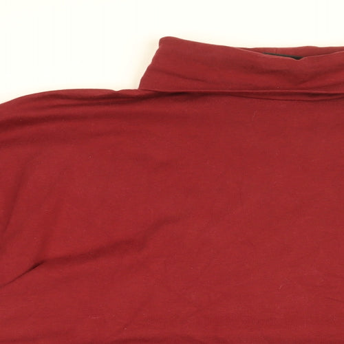 Nike Mens Red Cotton T-Shirt Size XL Roll Neck