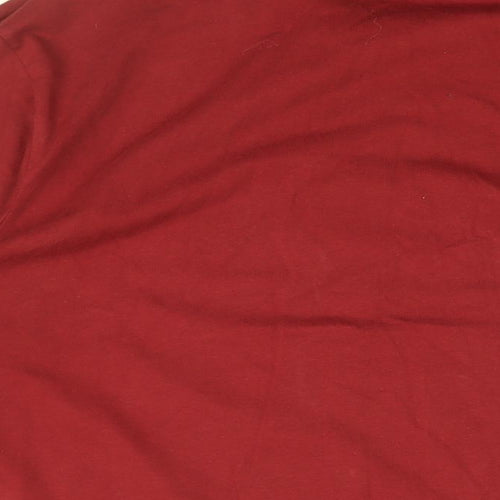 Nike Mens Red Cotton T-Shirt Size XL Roll Neck