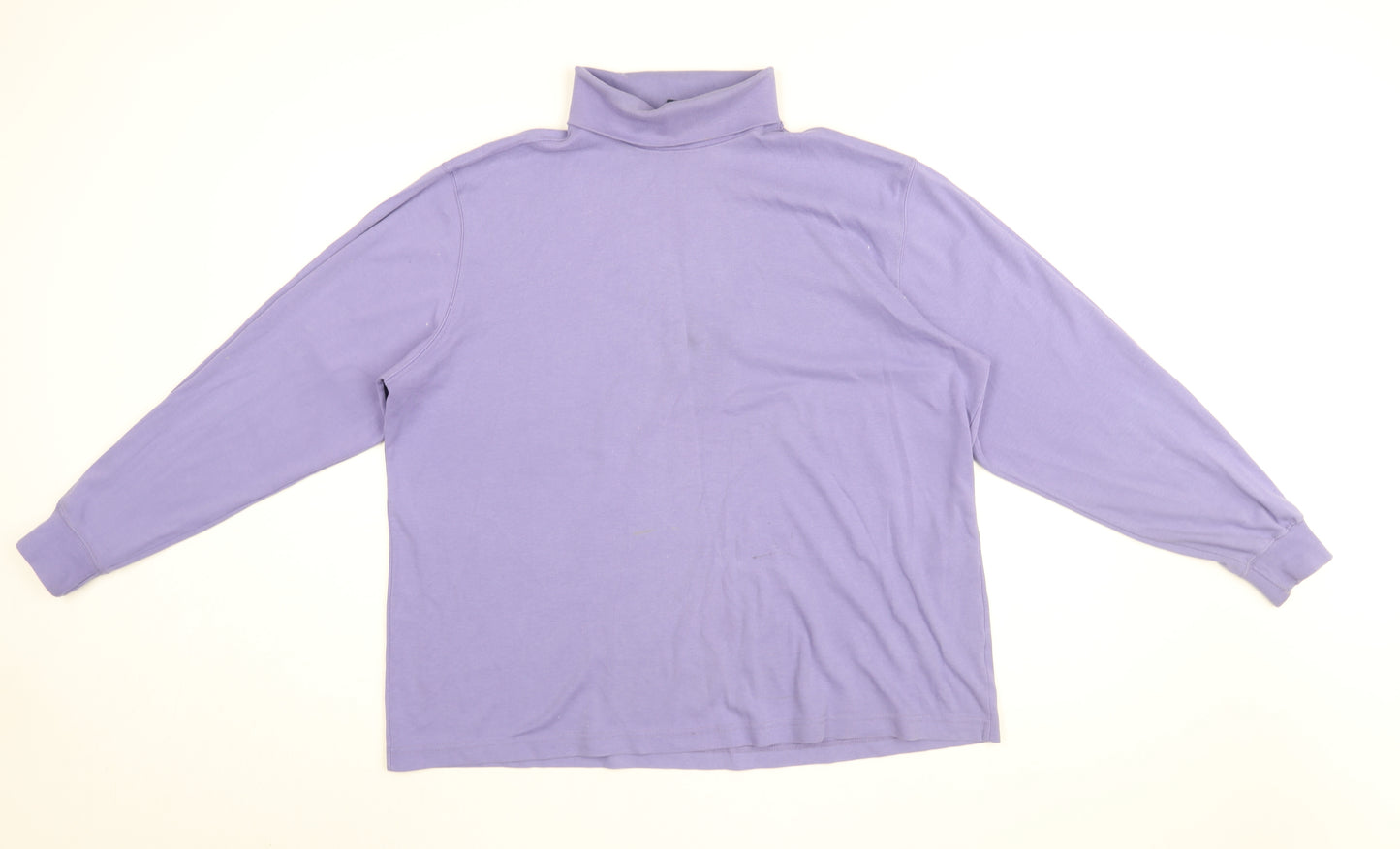 Lands' End Womens Purple Cotton Basic T-Shirt Size 18 Roll Neck - Size 18-20