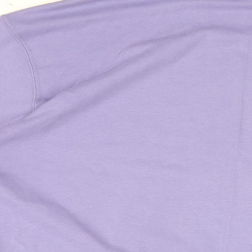 Lands' End Womens Purple Cotton Basic T-Shirt Size 18 Roll Neck - Size 18-20