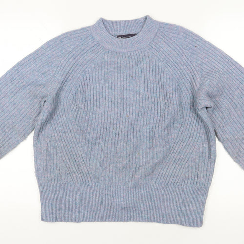 Marks and Spencer Blue Acrylic Jumper, M, Crew Neck