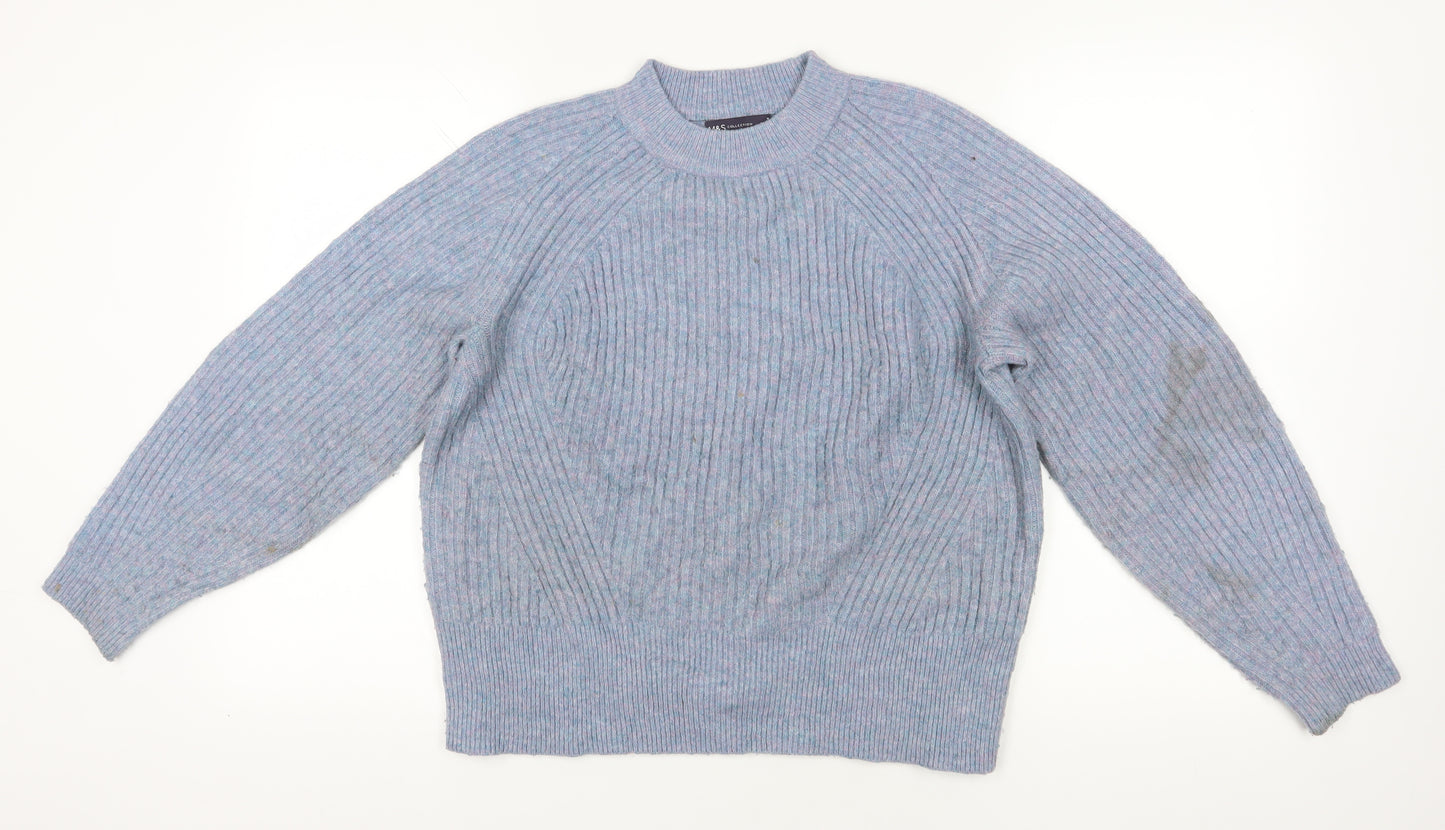 Marks and Spencer Blue Acrylic Jumper, M, Crew Neck