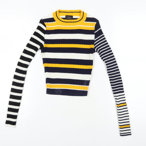 Topshop Multicoloured Striped Pullover Jumper, Size 8